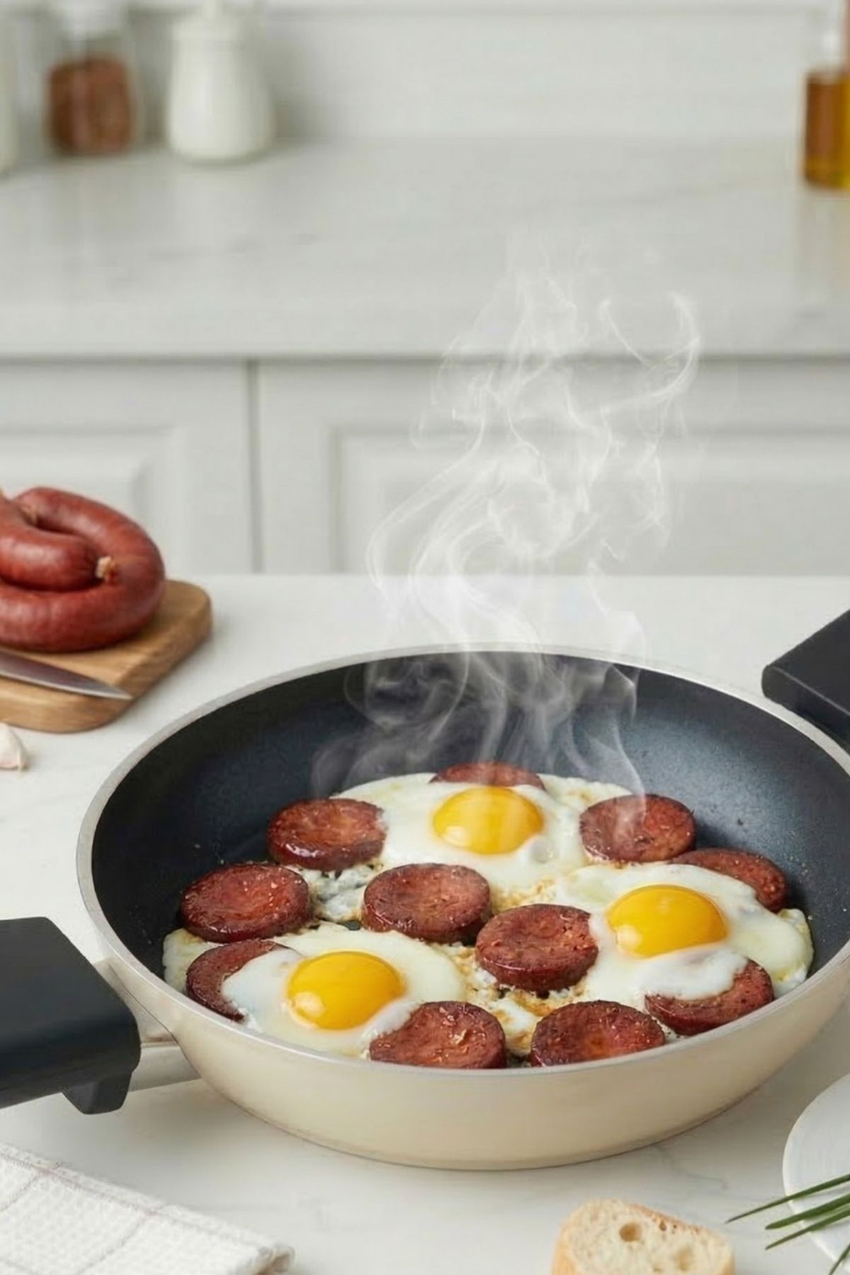 Vista Seramik Yumurta, Sucuk ve Omlet Sahanı 18 cm - Krem - İndüksiyon Uyumlu
