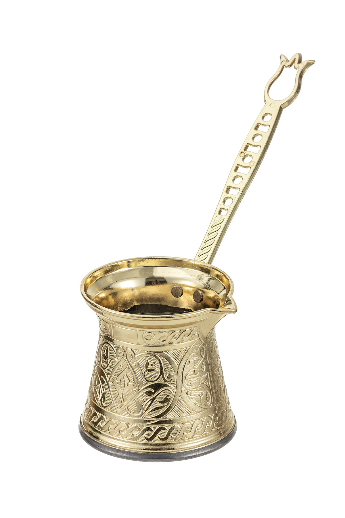 Zamak 1 Lüks Kahve Cezvesi 80 ml - Altın Renk - 1-2 Kişilik - Çelik Tabanlı