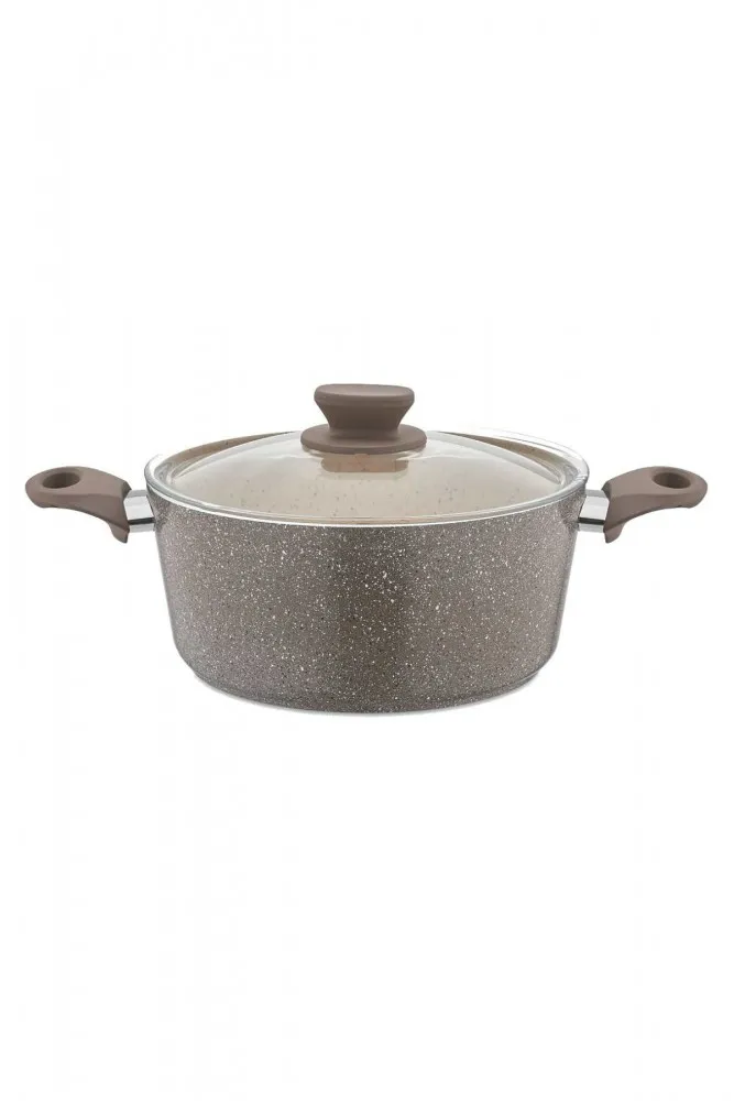 Polochef Panamera Granit Derin Tencere 28 cm Kahverengi