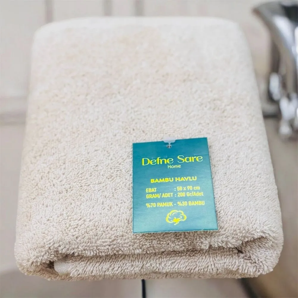 DefneSare el ve yüz havlusu pamuk 50x90 BEJ