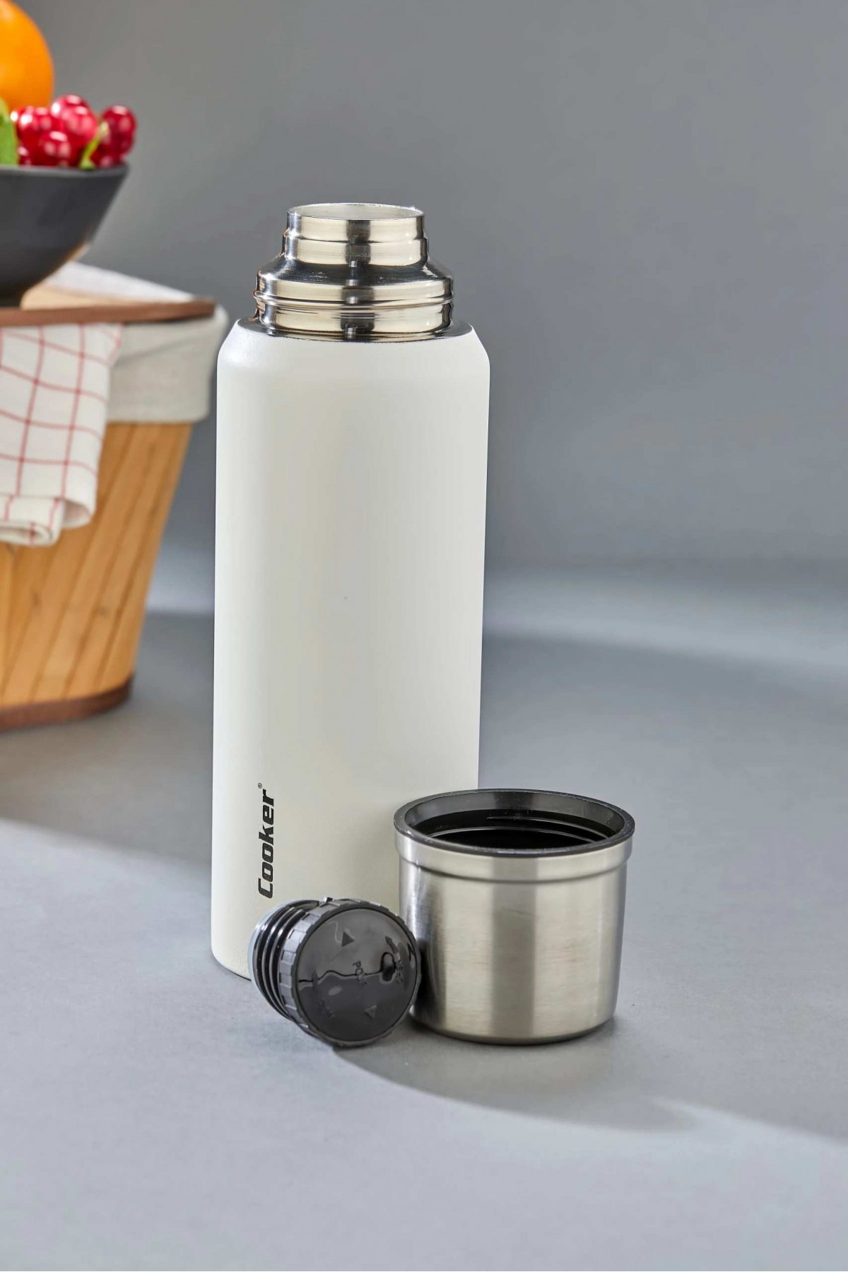 COOKER 750 ML BEYAZ TERMOS 24 SAT SICAK 48 SAAT SOĞUK (BEYAZ)