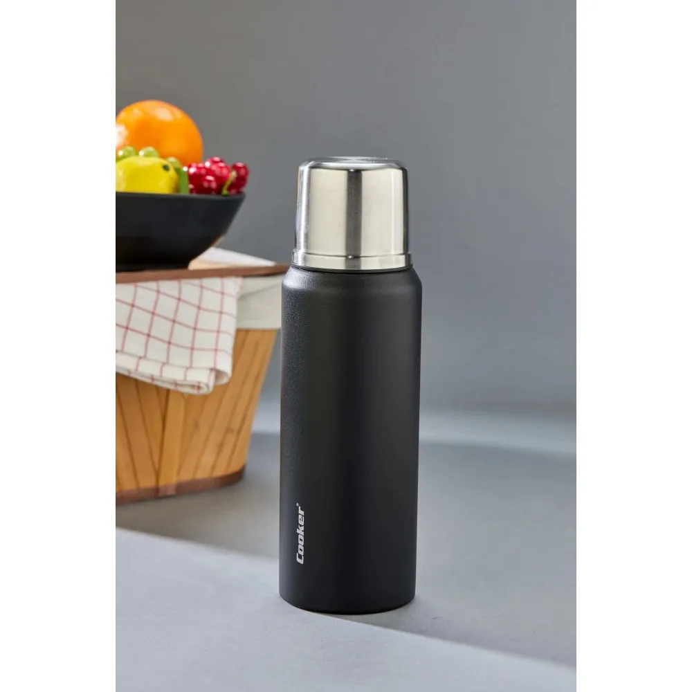 COOKER 750 ML SİYAH  TERMOS 24 SAT SICAK 48 SAAT SOĞUK