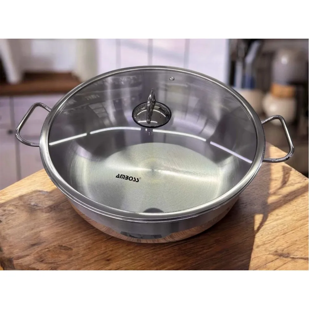 DEFOLU AMBOSS 34 CM BASIK ÇELİK TENCERE DEFOLU AMBOSS 34 CM BASIK ÇELİK TENCERE