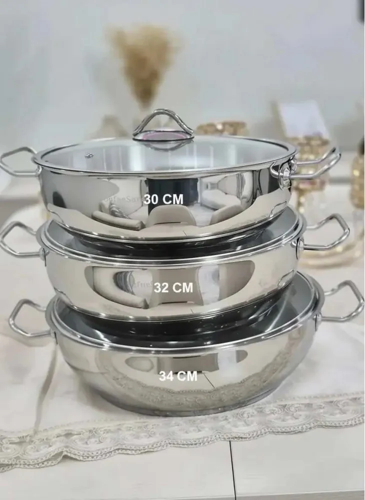 DefneSARE ÇELİK TENCERE 32 CM BASIK YAYVAN
