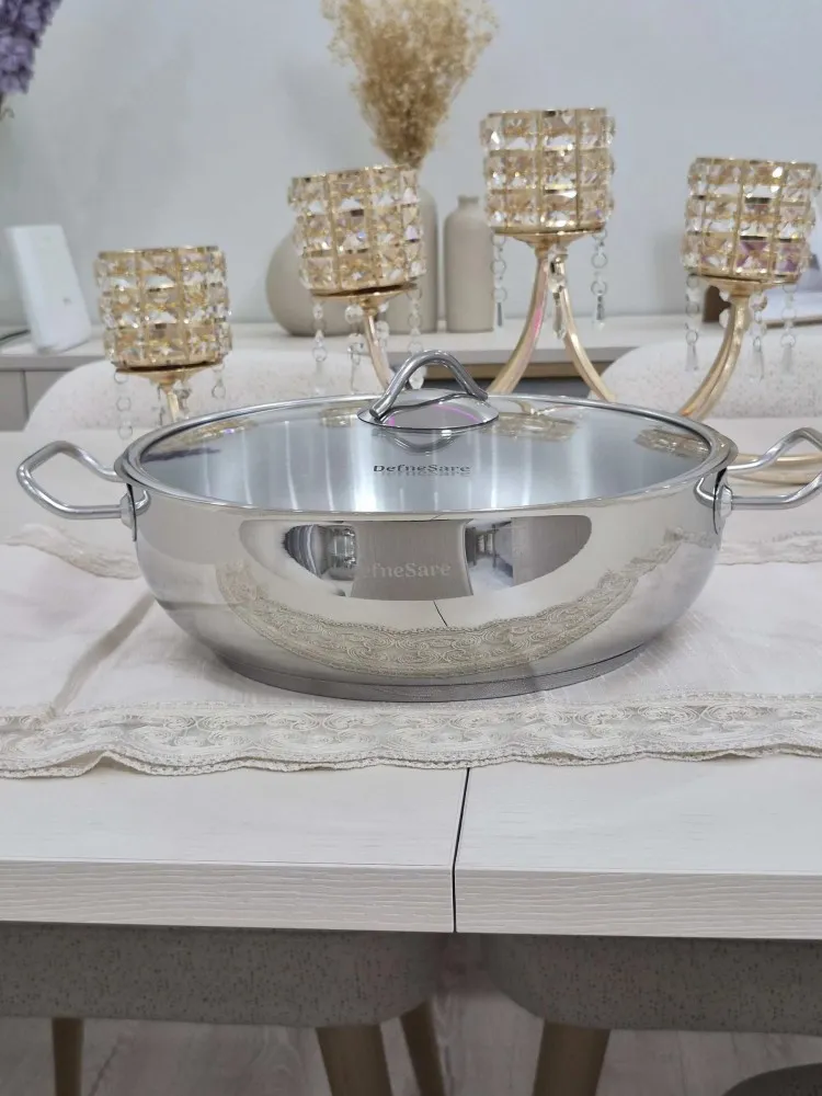 DefneSARE ÇELİK TENCERE 32 CM BASIK YAYVAN