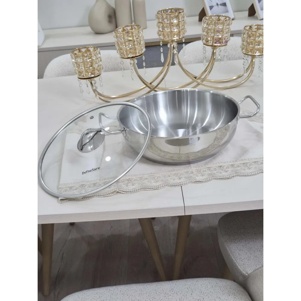 DefneSARE ÇELİK TENCERE 34 CM BASIK YAYVAN
