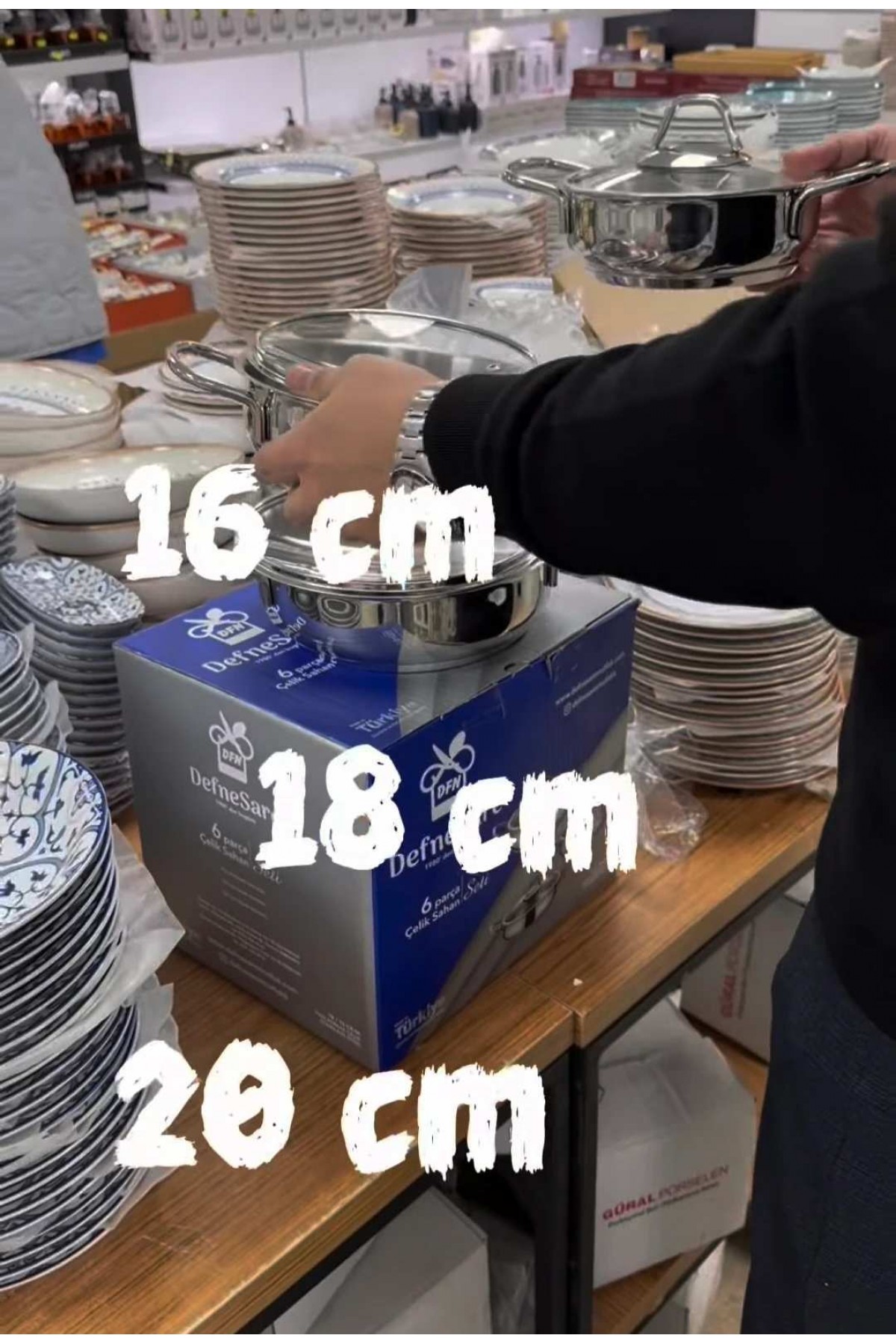 DefneSare çelik 3 lü sahan seti