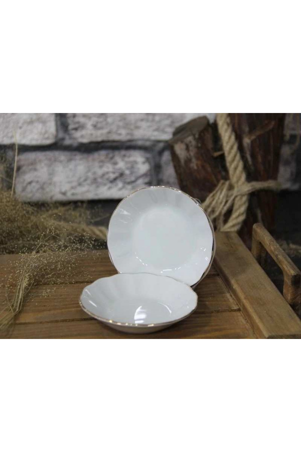 FARİKA ALTIN YALDIZLI 6 ADET ÇAY TABAĞI 11 CM
