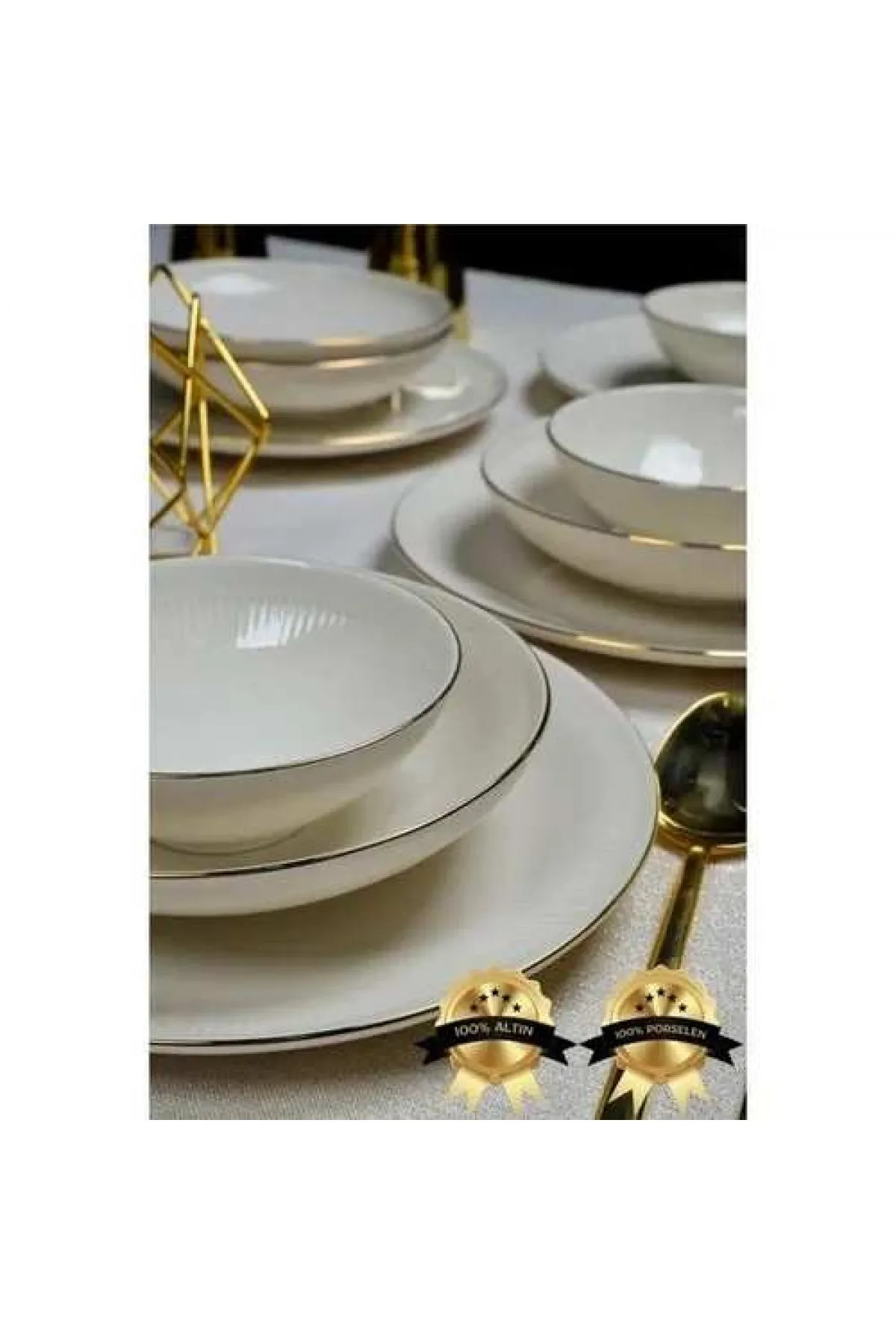 FARİKA FİF GOLD MODEL 24 PARÇA PORSELEN YEMEK TAKIMI