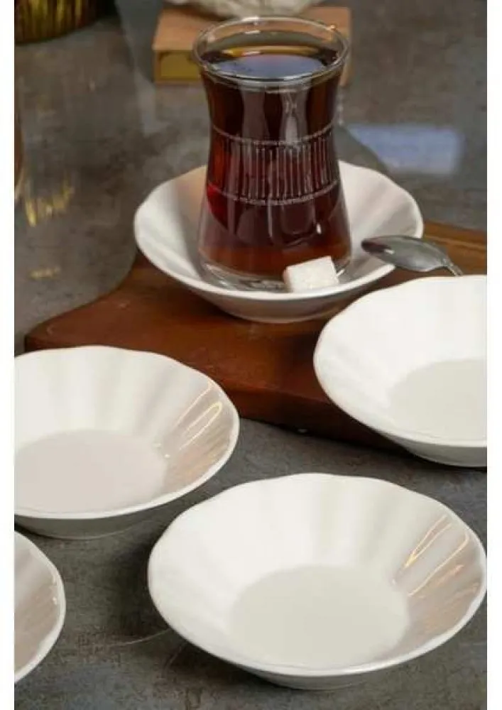 FARİKA SADE 6 ADET PORSELEN ÇAY TABAĞI 11 CM