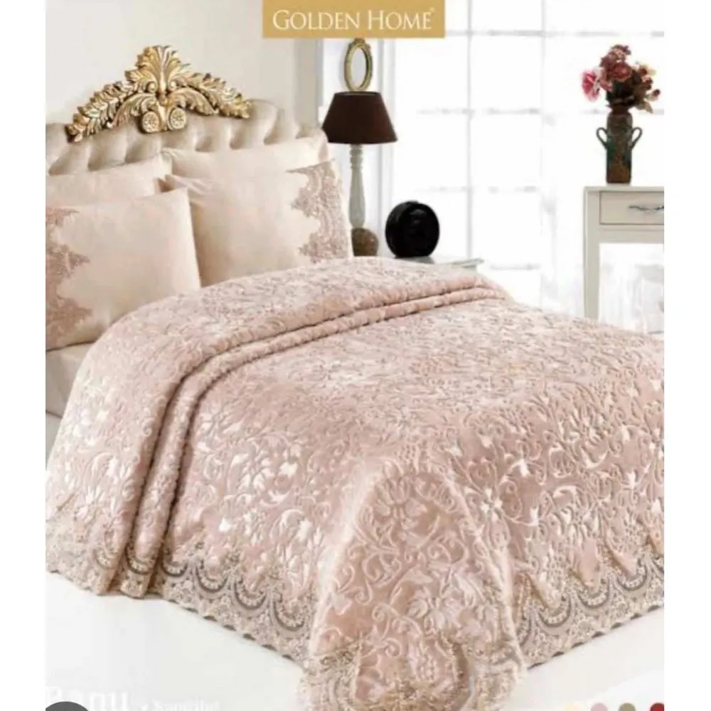GOLDEN HOME BANU MODEL 6 PARÇA ÇARŞAFLI YASTIKLI BATTANİYE SETİ BEJ GOLDEN HOME BANU MODEL 6 PARÇA ÇARŞAFLI YASTIKLI BATTANİYE SETİ BEJ