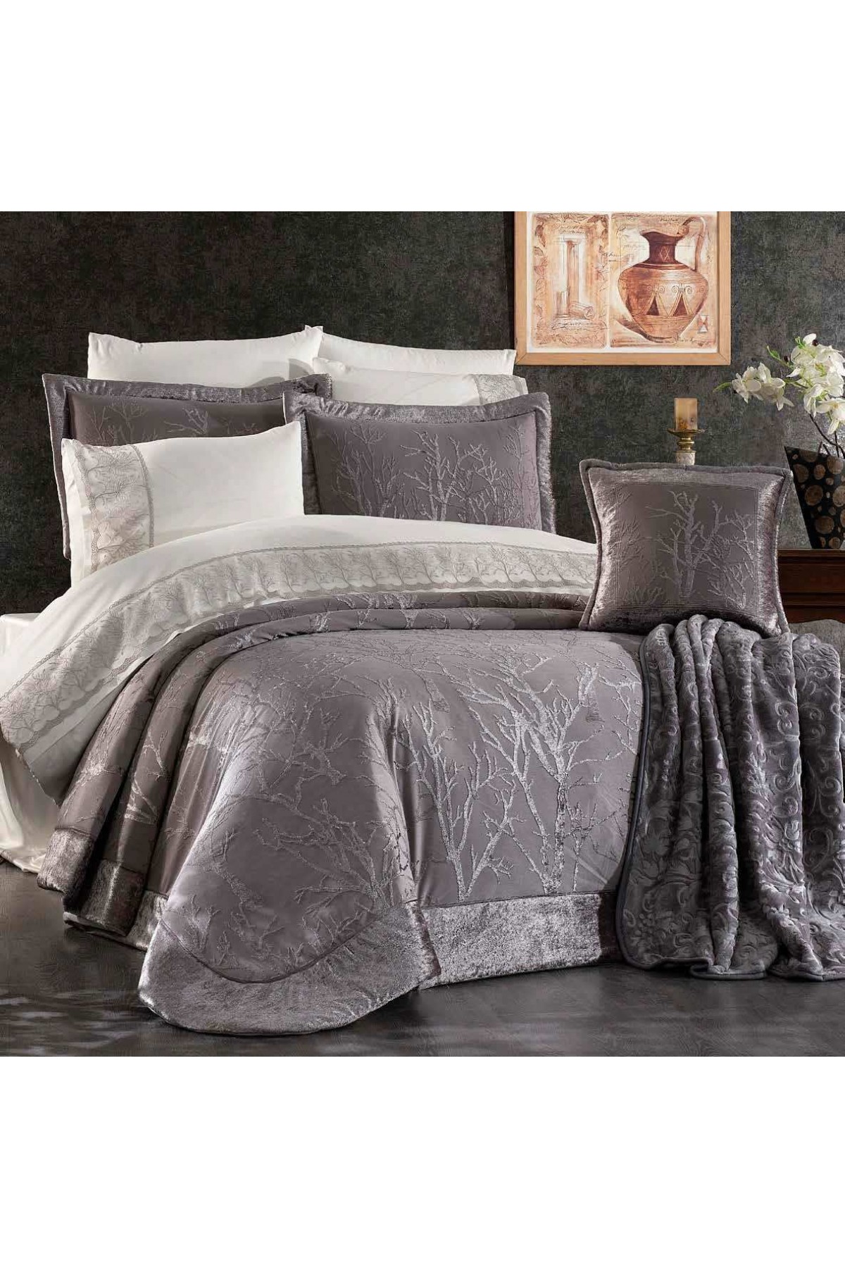 GOLDEN HOME EMİLİA 11 PARÇA GELİN  ÇEYİZ SETİ GRİ