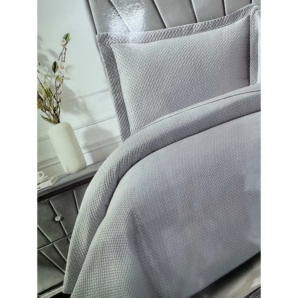 GOLDEN HOME İSTANBUL MODEL ÇİFT KİŞİLİK GRİ YATAK ÖRTÜSÜ