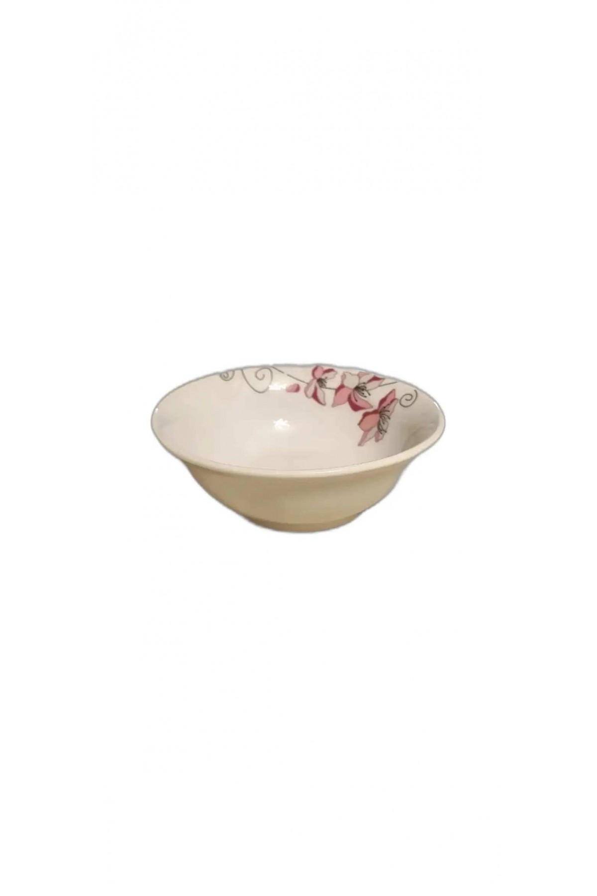 GÜRAL PORSELEN 6 ADET PEMBE DESENLİ ÇORBA KASESİ KEO14KK12448 (BEYAZ)