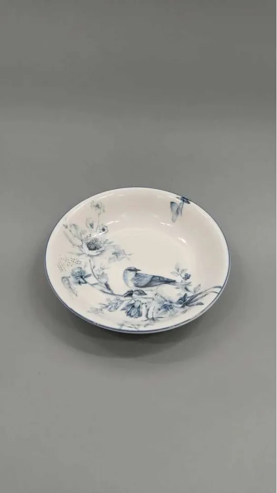 GÜRAL PORSELEN 6 ADET SUJE SERİSİ 14 CM ÇUKUR TABAK ÇEREZLİK  1891 KUŞLU