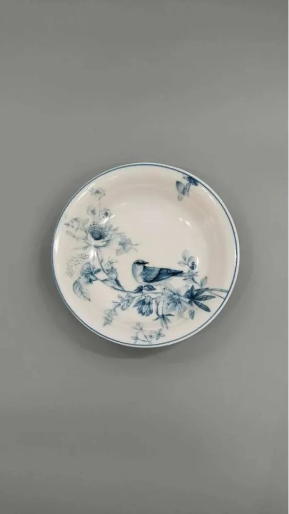 GÜRAL PORSELEN 6 ADET SUJE SERİSİ 17 CM ÇUKUR YEMEK TABAĞI 1891 KUŞLU
