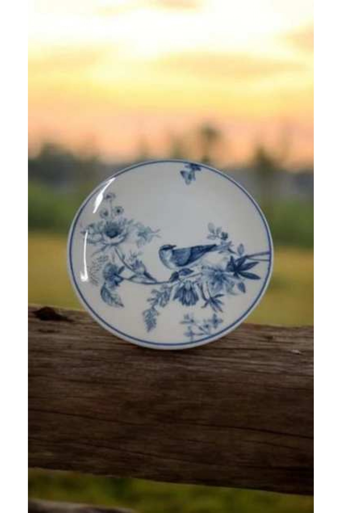 GÜRAL PORSELEN 6 ADET SUJE SERİSİ 19 CM PASTA TABAĞI 1891 KUŞLU