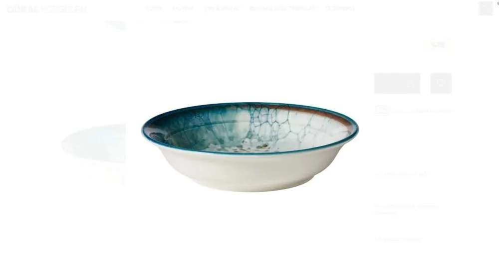 GÜRAL PORSELEN 6 ADET SUJE SERİSİ 19 CM ÇUKUR YEMEK TABAĞI 1341