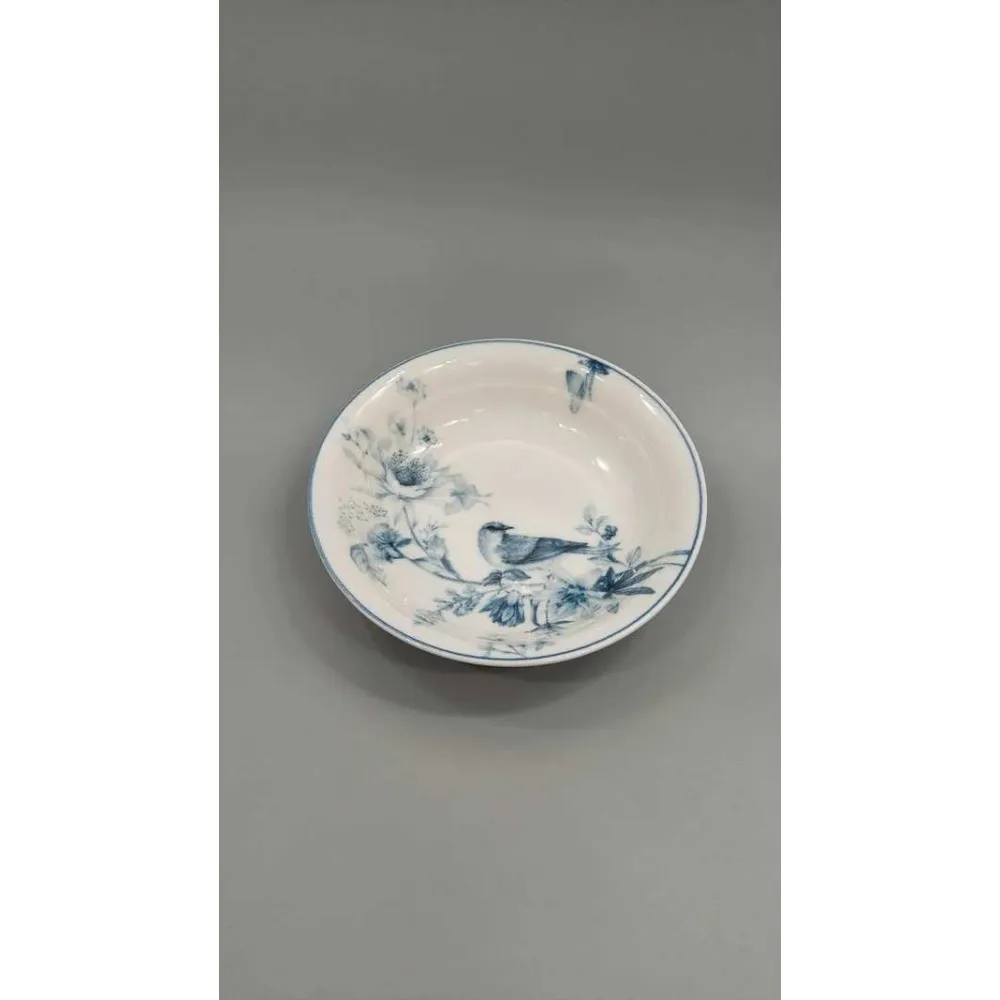 GÜRAL PORSELEN 6 ADET SUJE SERİSİ 19 CM ÇUKUR YEMEK TABAĞI 1891 KUŞLU