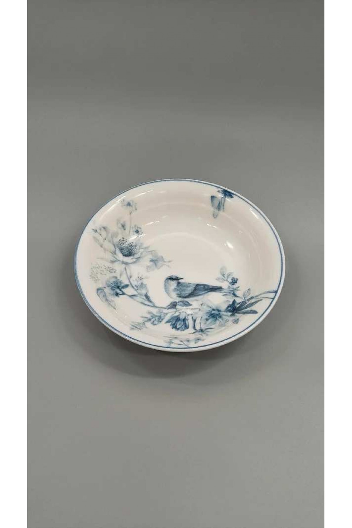 GÜRAL PORSELEN 6 ADET SUJE SERİSİ 19 CM ÇUKUR YEMEK TABAĞI 1891 KUŞLU