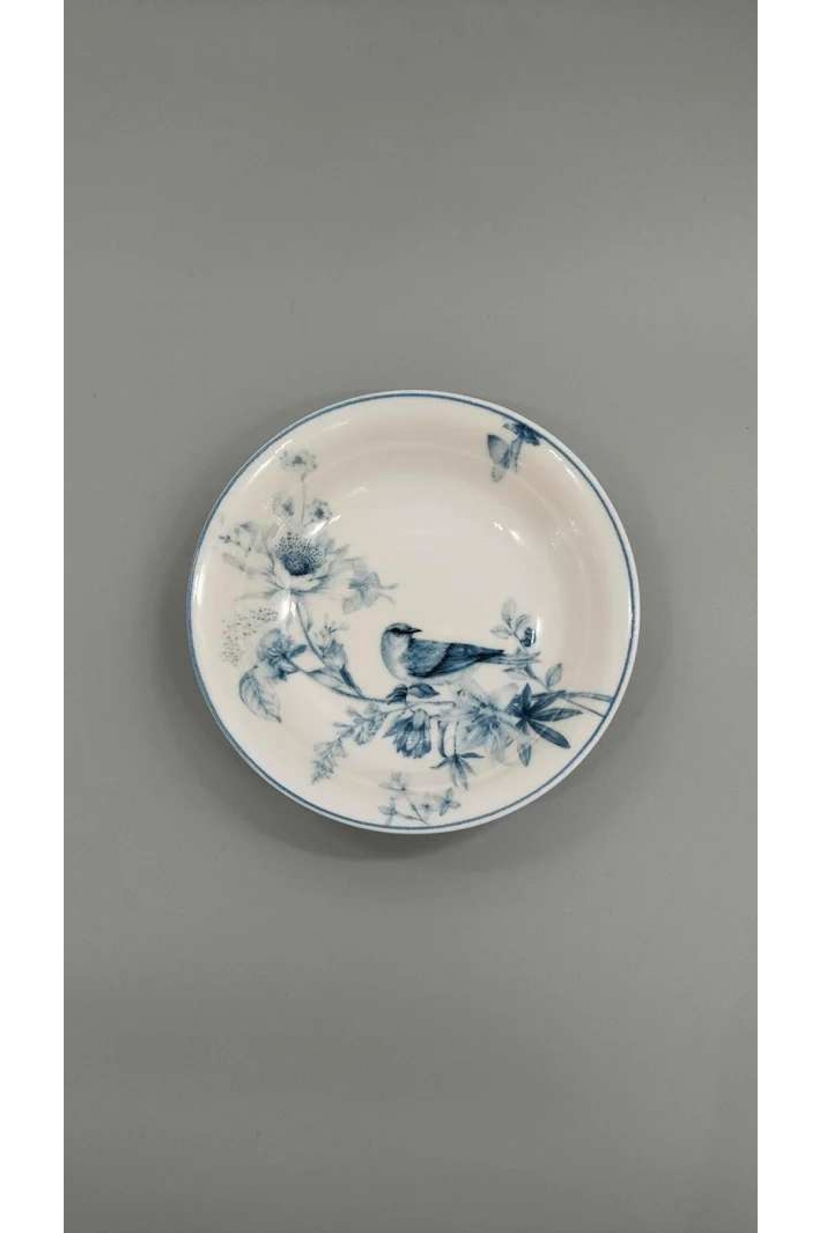 GÜRAL PORSELEN 6 ADET SUJE SERİSİ 19 CM ÇUKUR YEMEK TABAĞI 1891 KUŞLU