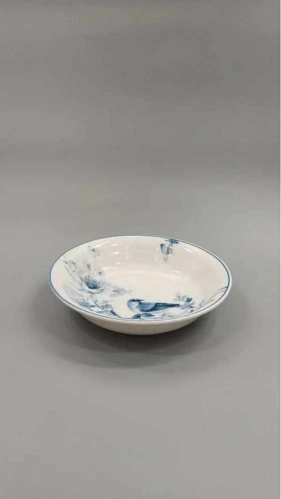 GÜRAL PORSELEN 6 ADET SUJE SERİSİ 19 CM ÇUKUR YEMEK TABAĞI 1891 KUŞLU