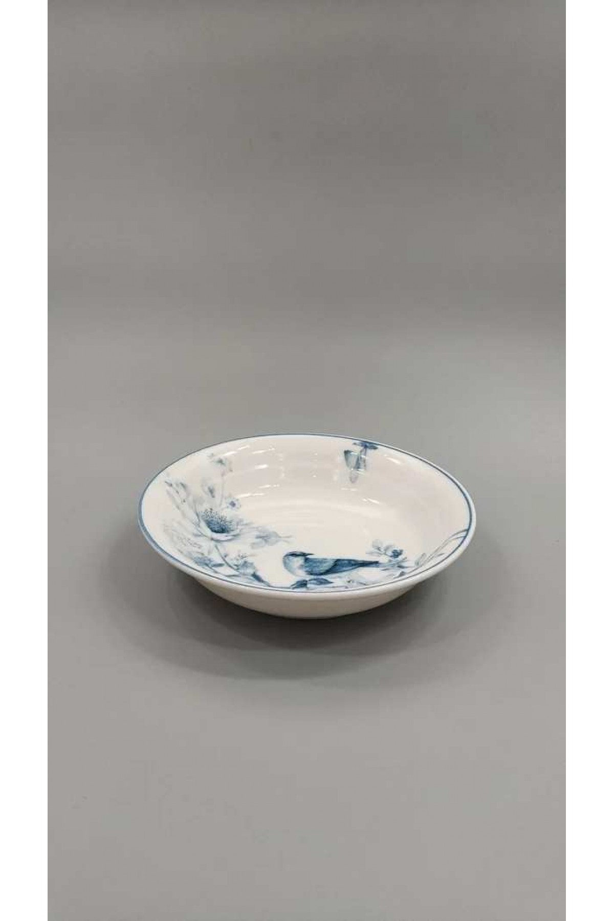 GÜRAL PORSELEN 6 ADET SUJE SERİSİ 19 CM ÇUKUR YEMEK TABAĞI 1891 KUŞLU