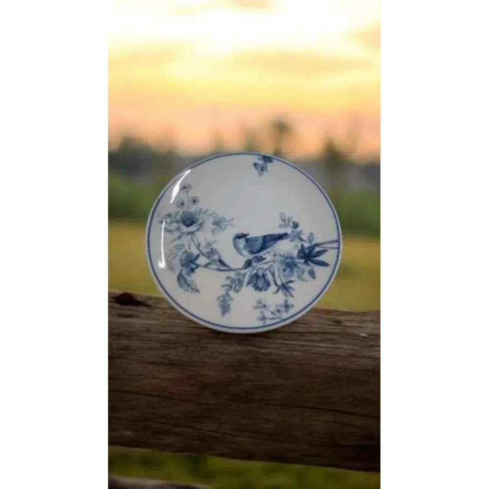 GÜRAL PORSELEN 6 ADET SUJE SERİSİ 25 CM SERVİS  TABAĞI 1891 KUŞLU