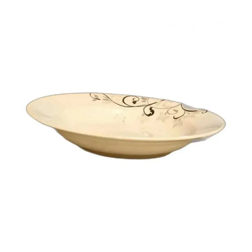 GÜRAL PORSELEN 6 ADET SİYAH DESENLİ 19 CM YEMEK TABAĞI KED19CK112442