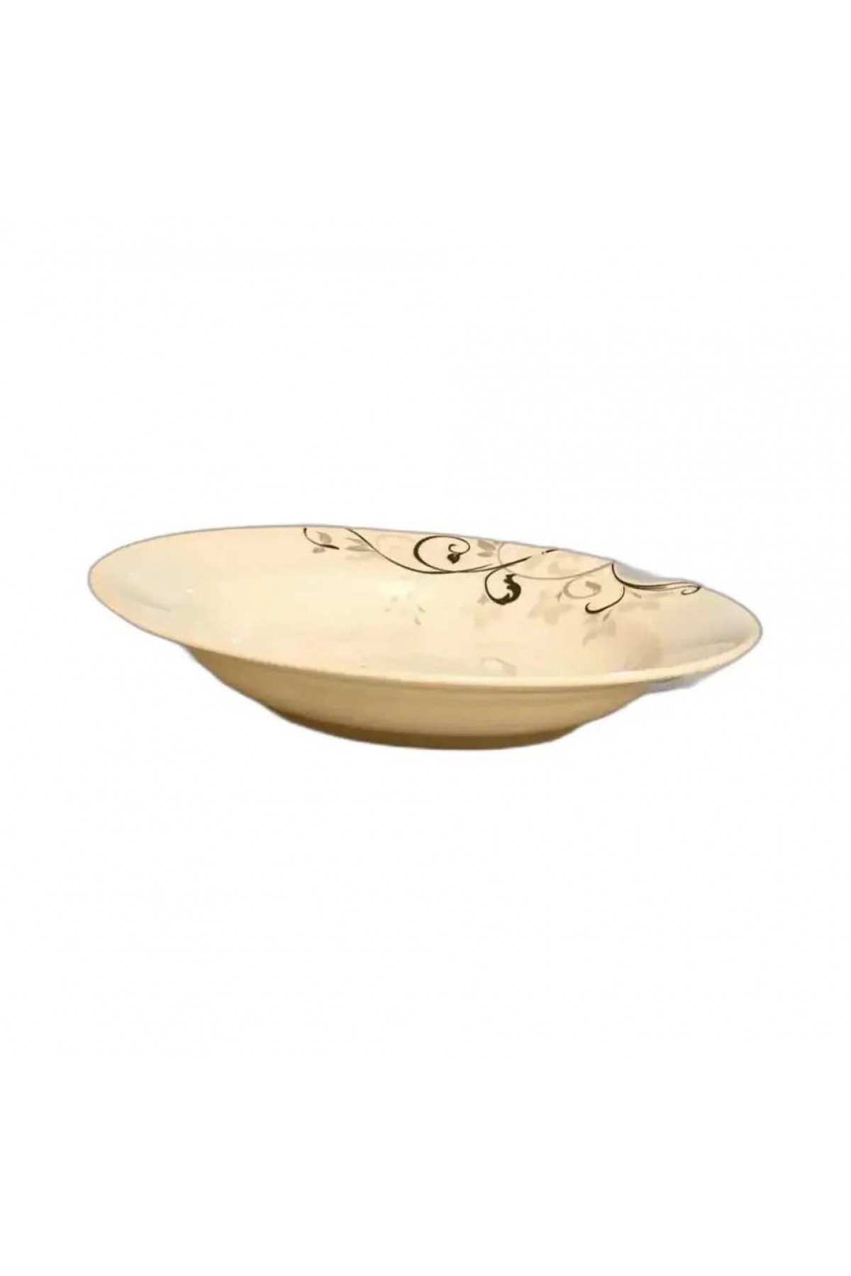 GÜRAL PORSELEN 6 ADET SİYAH DESENLİ 19 CM YEMEK TABAĞI KED19CK112442