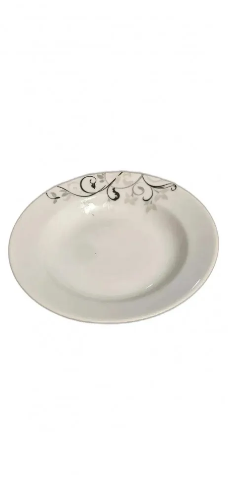 GÜRAL PORSELEN 6 ADET SİYAH DESENLİ 19 CM YEMEK TABAĞI KED19CK112442