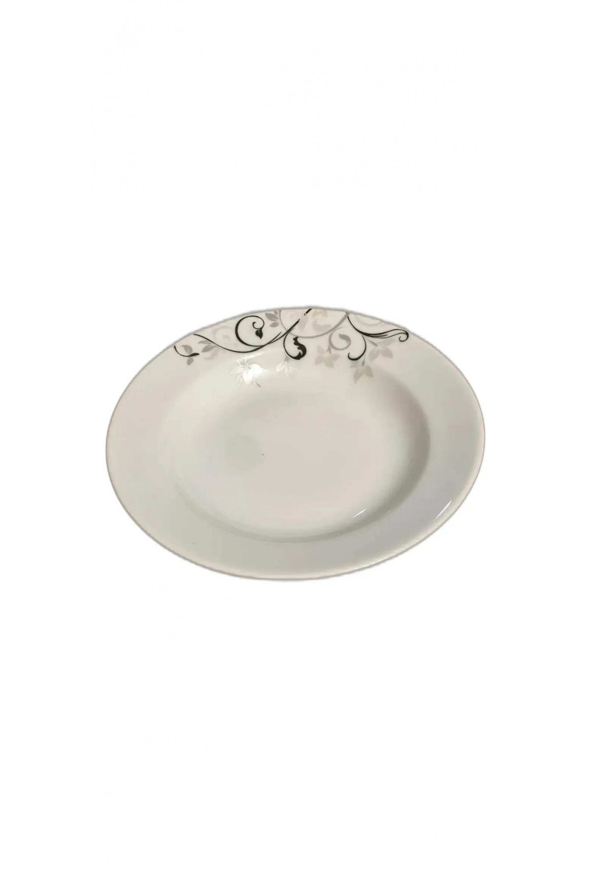 GÜRAL PORSELEN 6 ADET SİYAH DESENLİ 19 CM YEMEK TABAĞI KED19CK112442