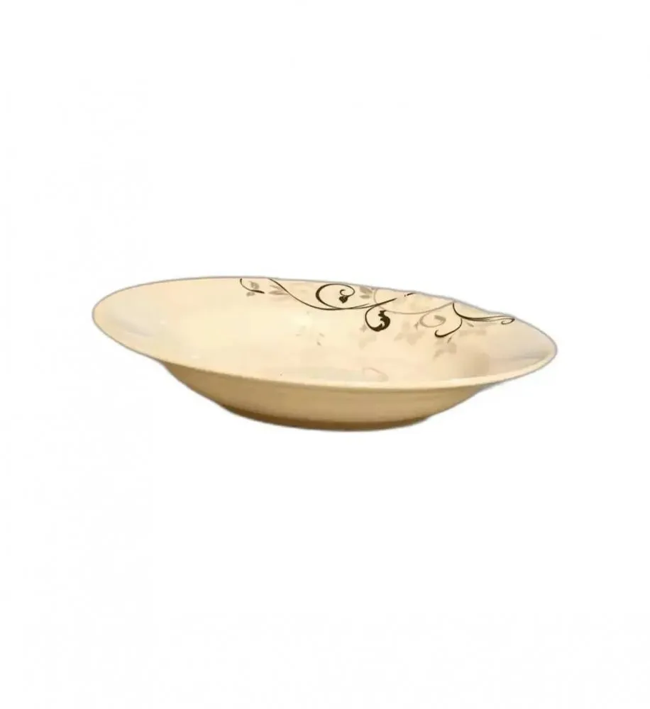GÜRAL PORSELEN 6 ADET SİYAH DESENLİ 19 CM YEMEK TABAĞI KED19CK112442