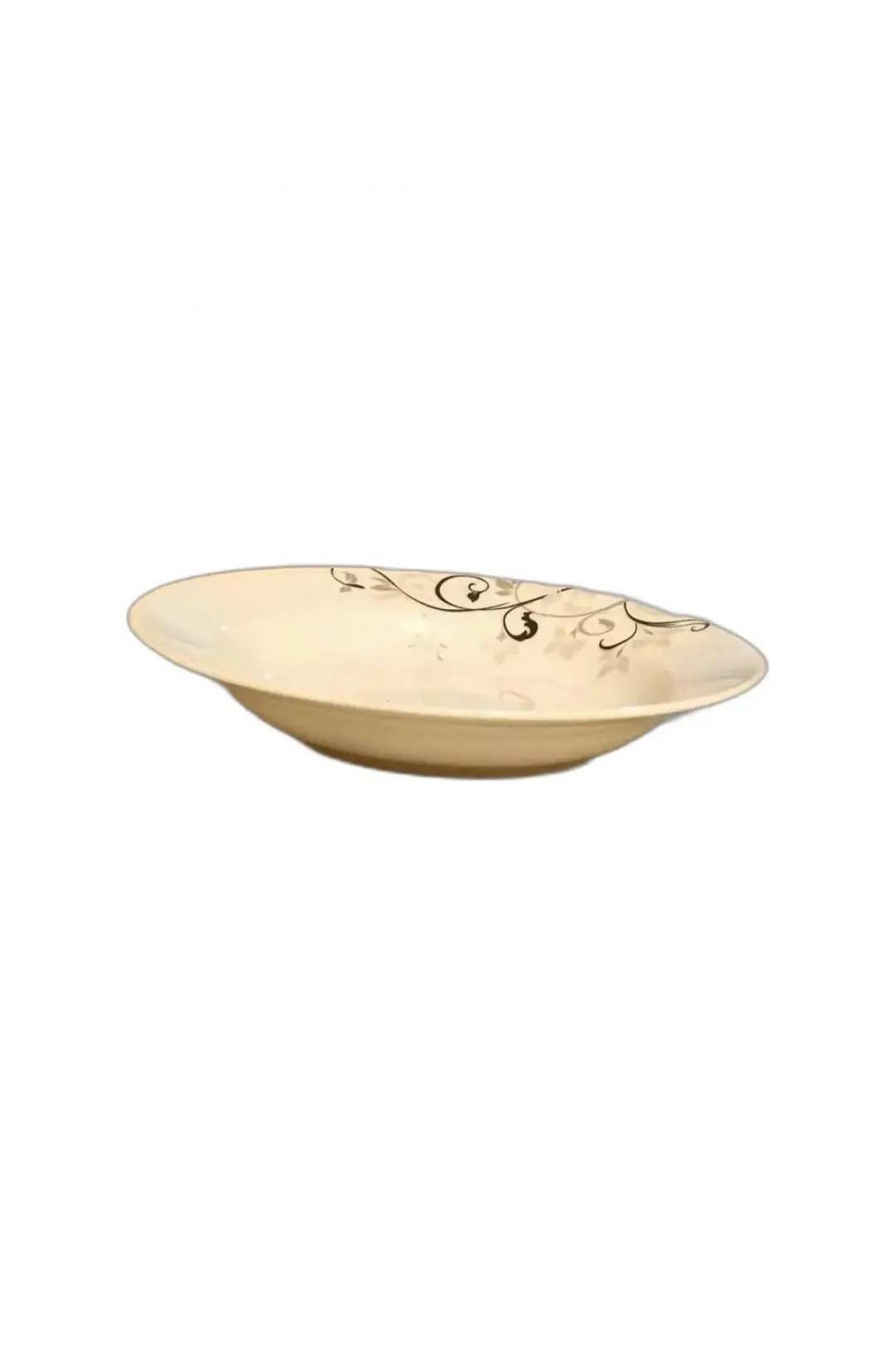 GÜRAL PORSELEN 6 ADET SİYAH DESENLİ 19 CM YEMEK TABAĞI KED19CK112442