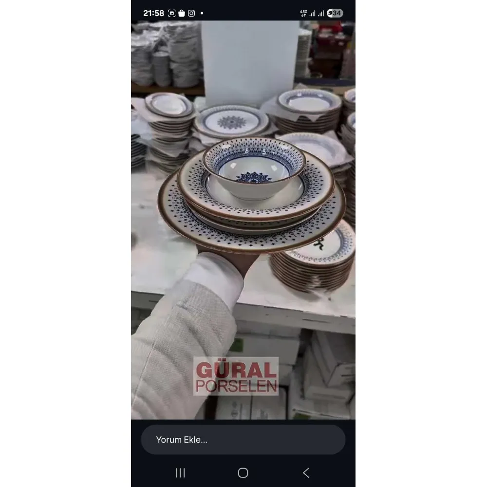GÜRAL PORSELEN Delta serisi 6 kişilik 24 parça yemek takımı