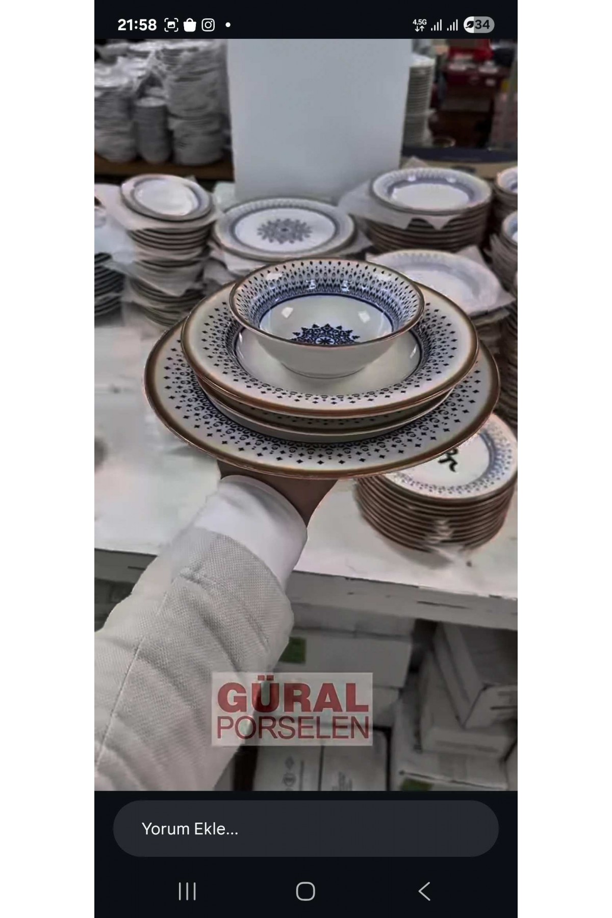 GÜRAL PORSELEN Delta serisi 6 kişilik 24 parça yemek takımı