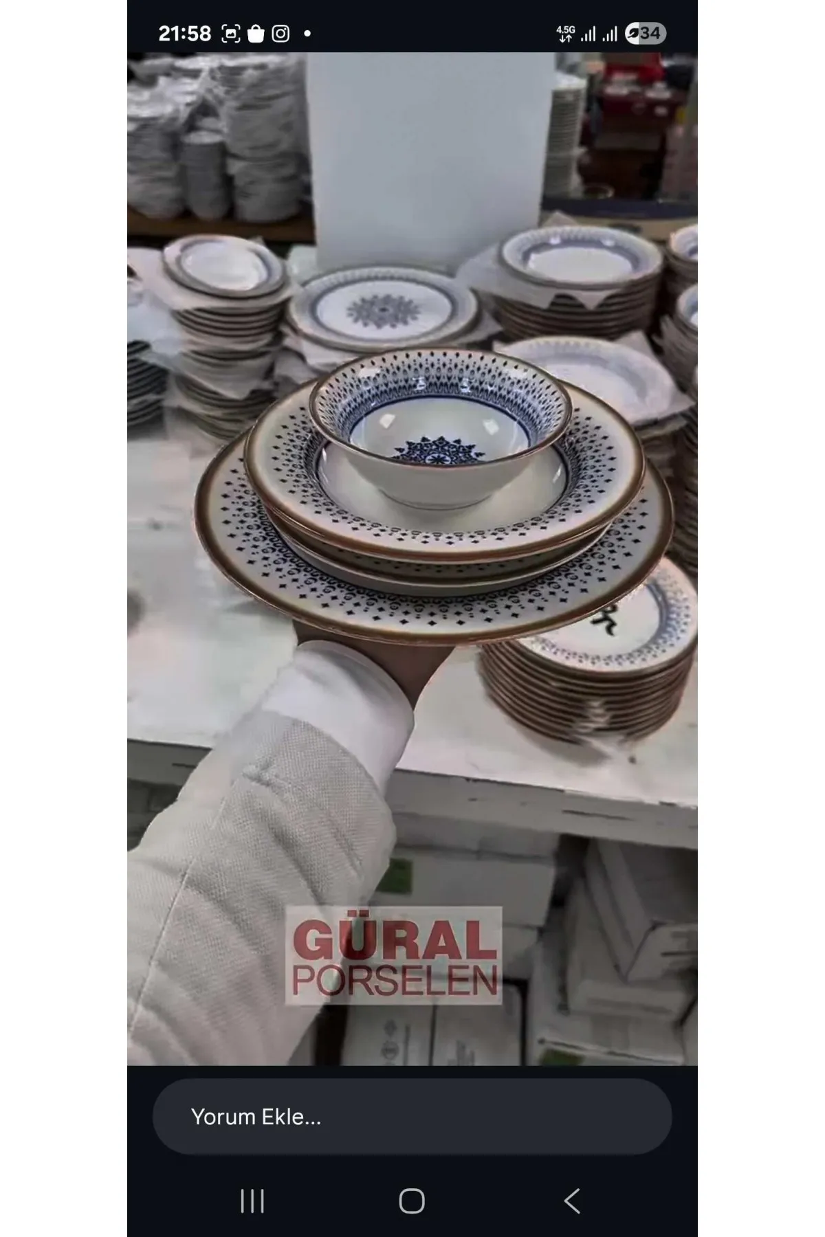 GÜRAL PORSELEN Delta serisi 6 kişilik 24 parça yemek takımı