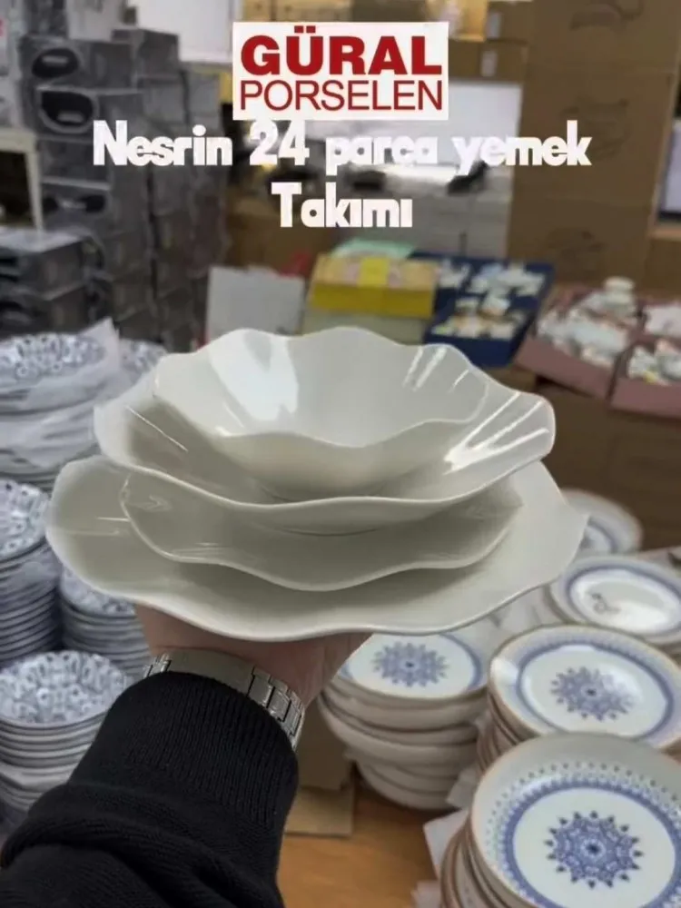 GÜRAL PORSELEN NESRİN YEMEK TAKIMI 6 KİŞİLİK 24 PARÇA