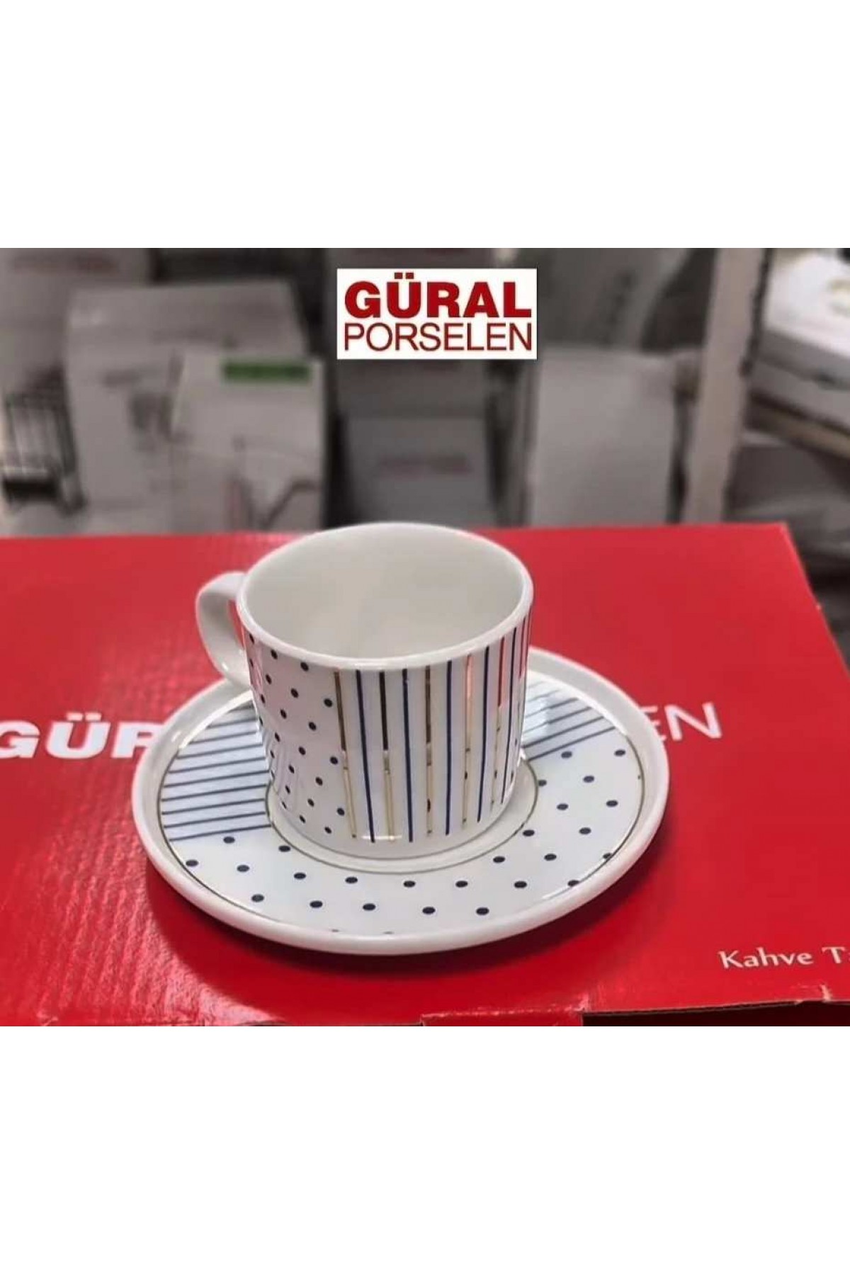 GÜRAL PORSELEN PUANTİYELİ 12 PARÇA 6 KİŞİLİK FİNCAN TAKIM