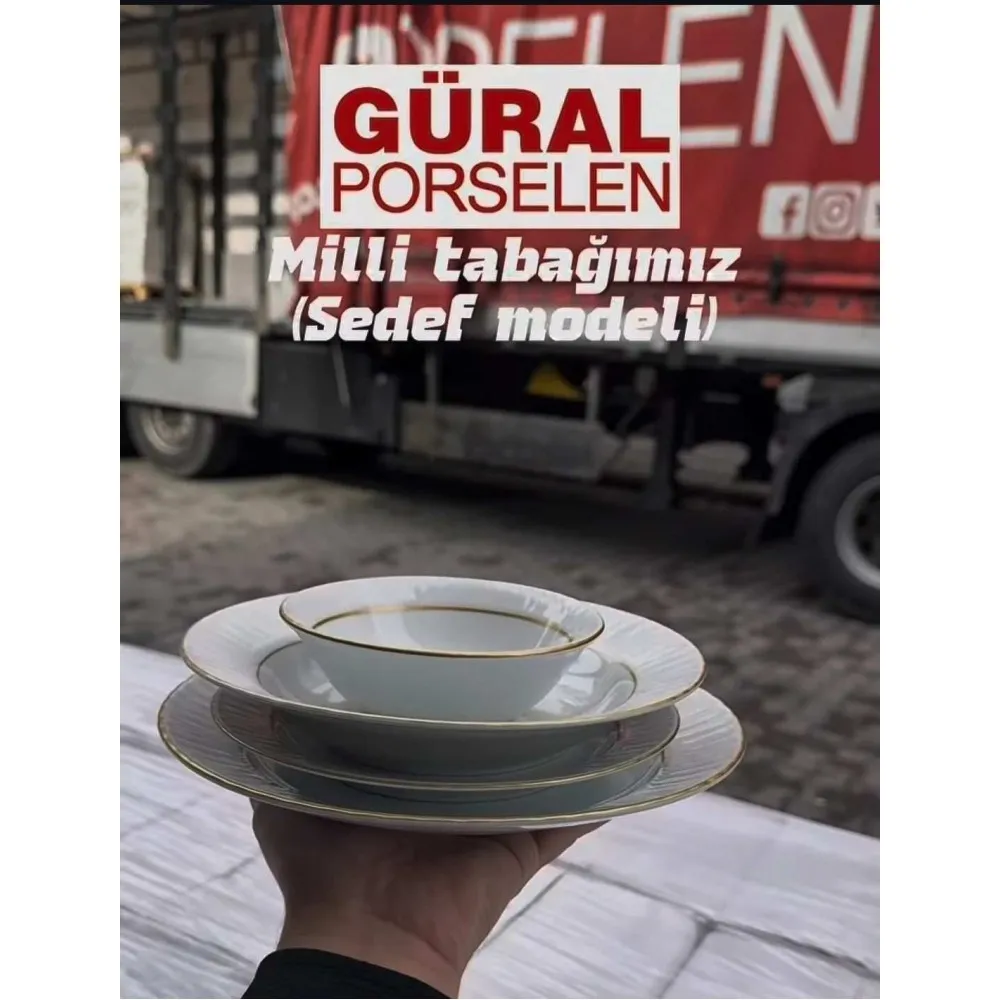 GÜRAL PORSELEN SEDEF MODEL 6 LİŞİLİK 24 PARÇA YEMEK TAKIMI
