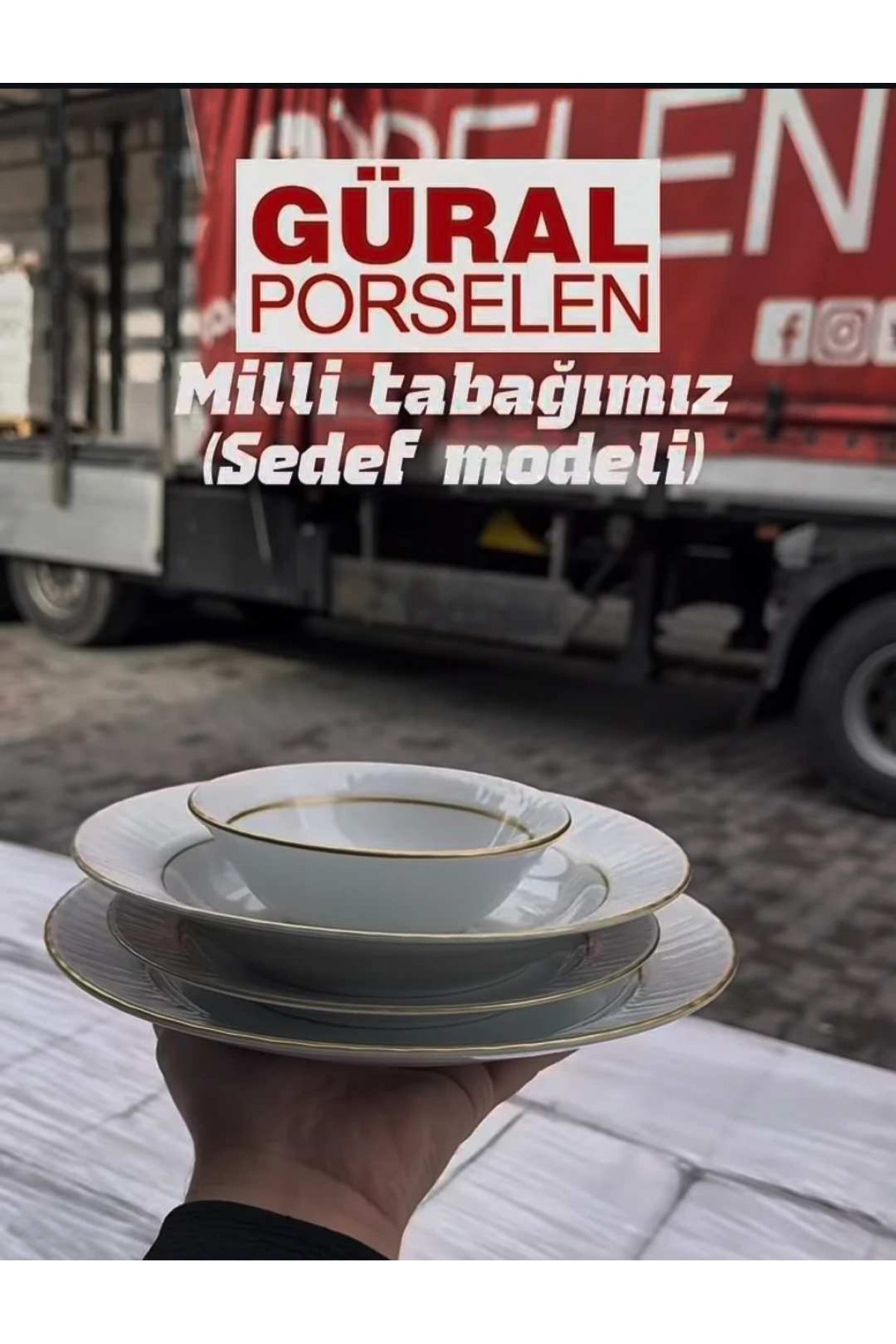GÜRAL PORSELEN SEDEF MODEL 6 LİŞİLİK 24 PARÇA YEMEK TAKIMI