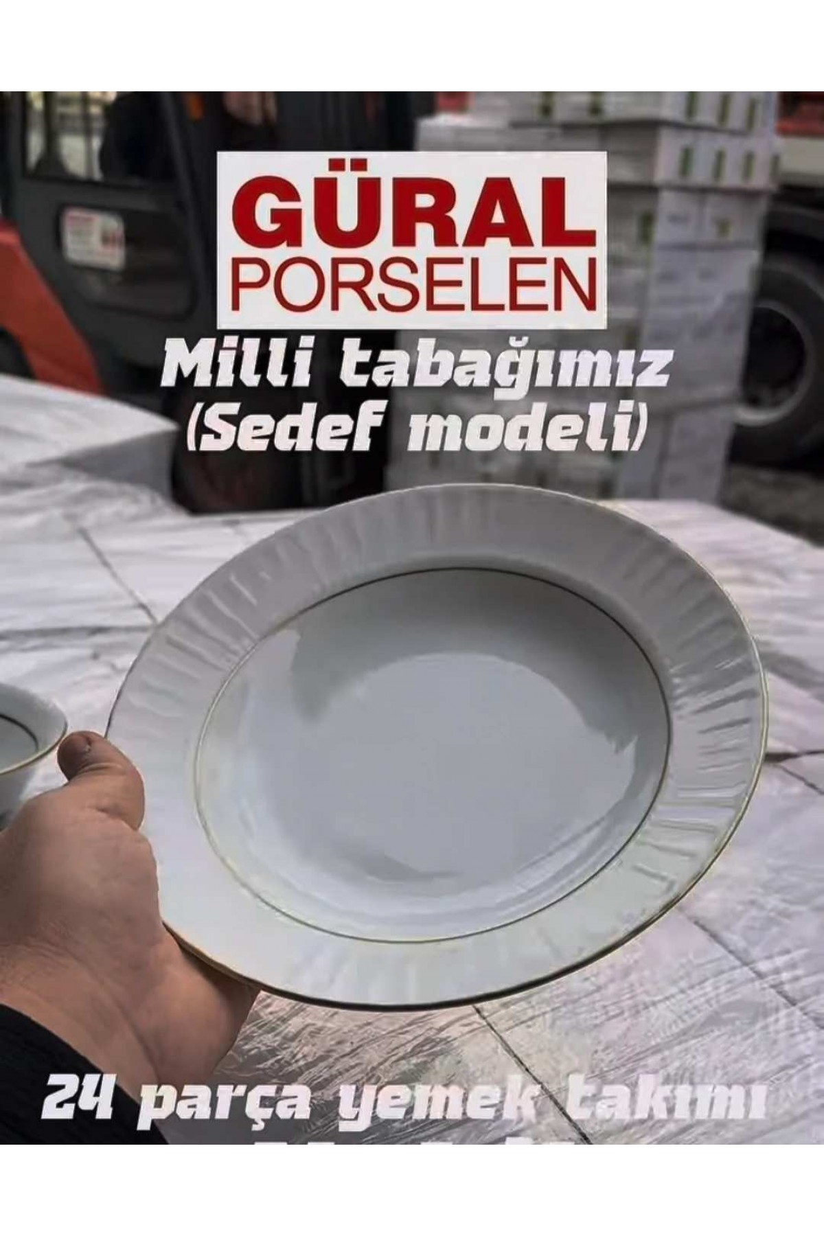 GÜRAL PORSELEN SEDEF MODEL 6 LİŞİLİK 24 PARÇA YEMEK TAKIMI