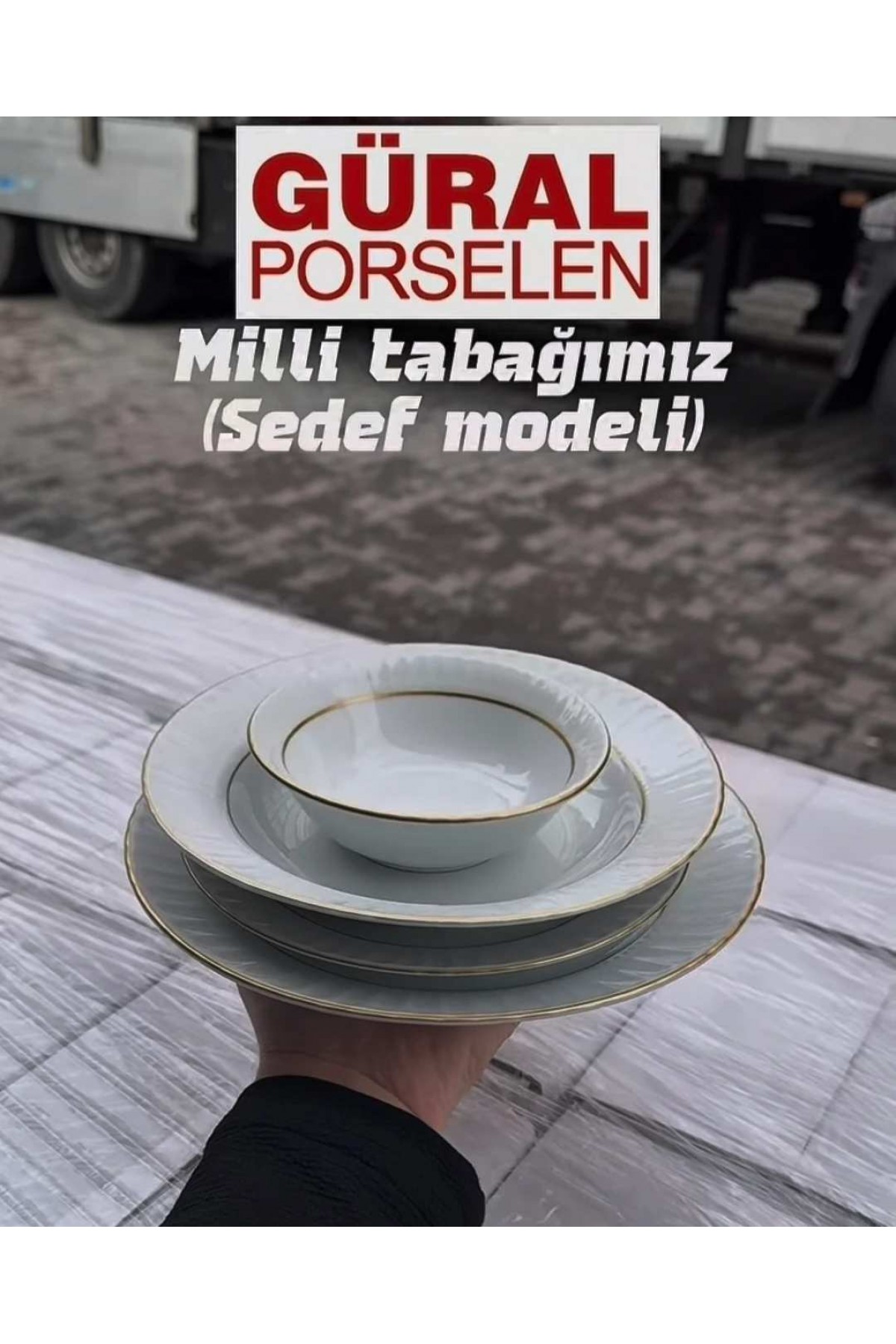 GÜRAL PORSELEN SEDEF MODEL 6 LİŞİLİK 24 PARÇA YEMEK TAKIMI