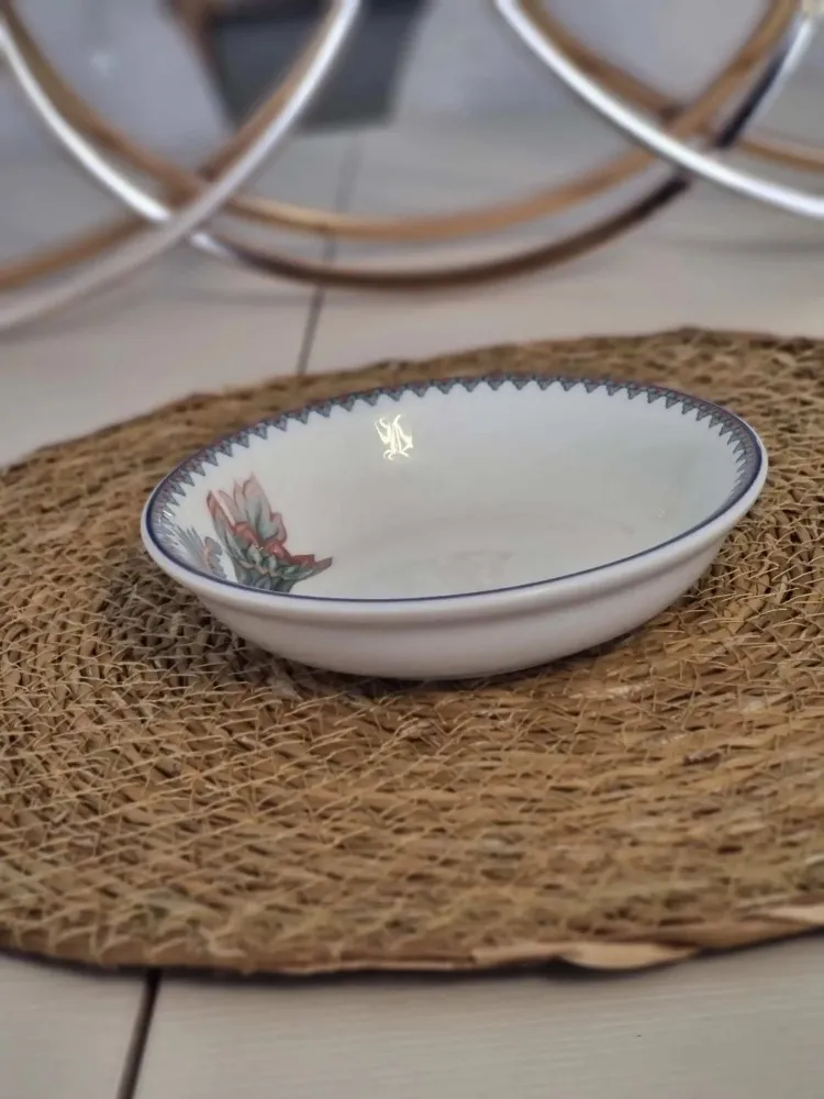 GÜRAL PORSELEN SUJE LALE DESEN 14 CM ÇEREZLİK KASE (6 ADET)