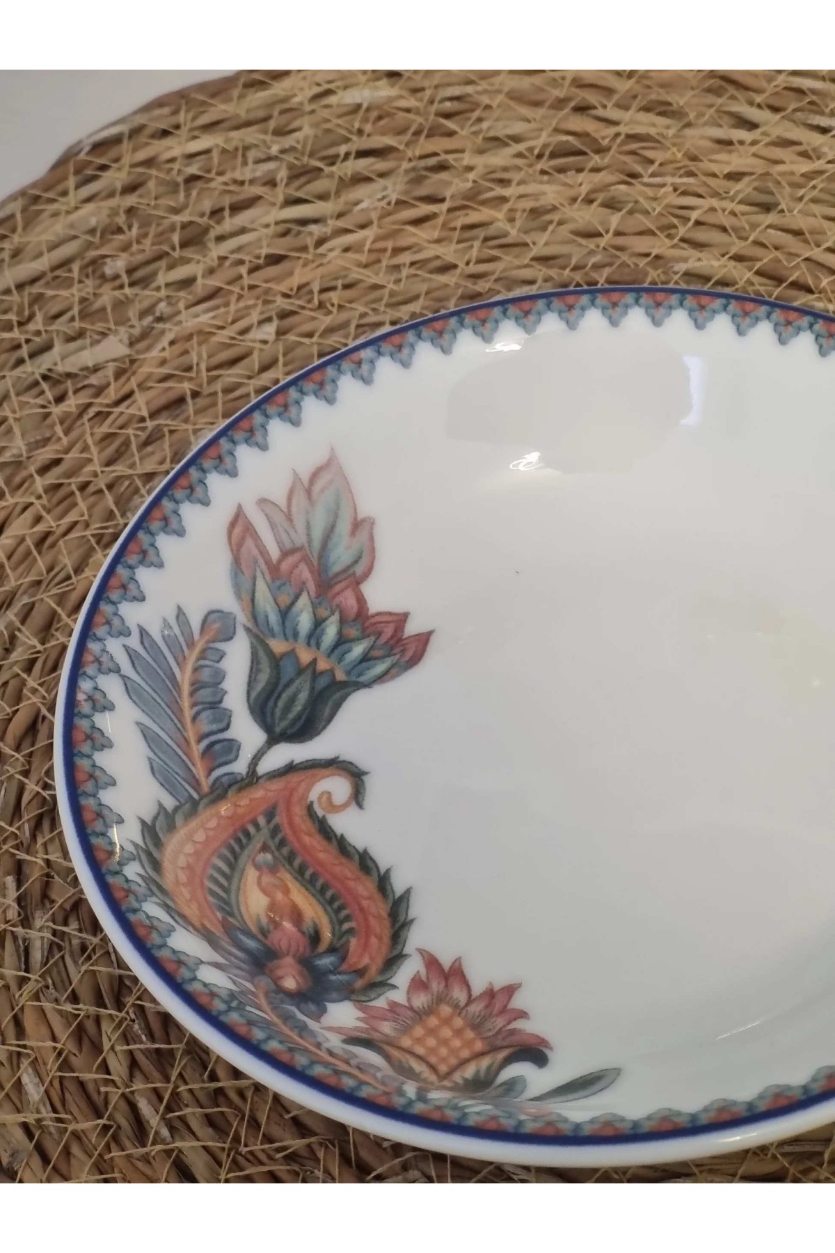 GÜRAL PORSELEN SUJE LALE DESEN 19 CM ÇUKUR TABAK(6 ADET)