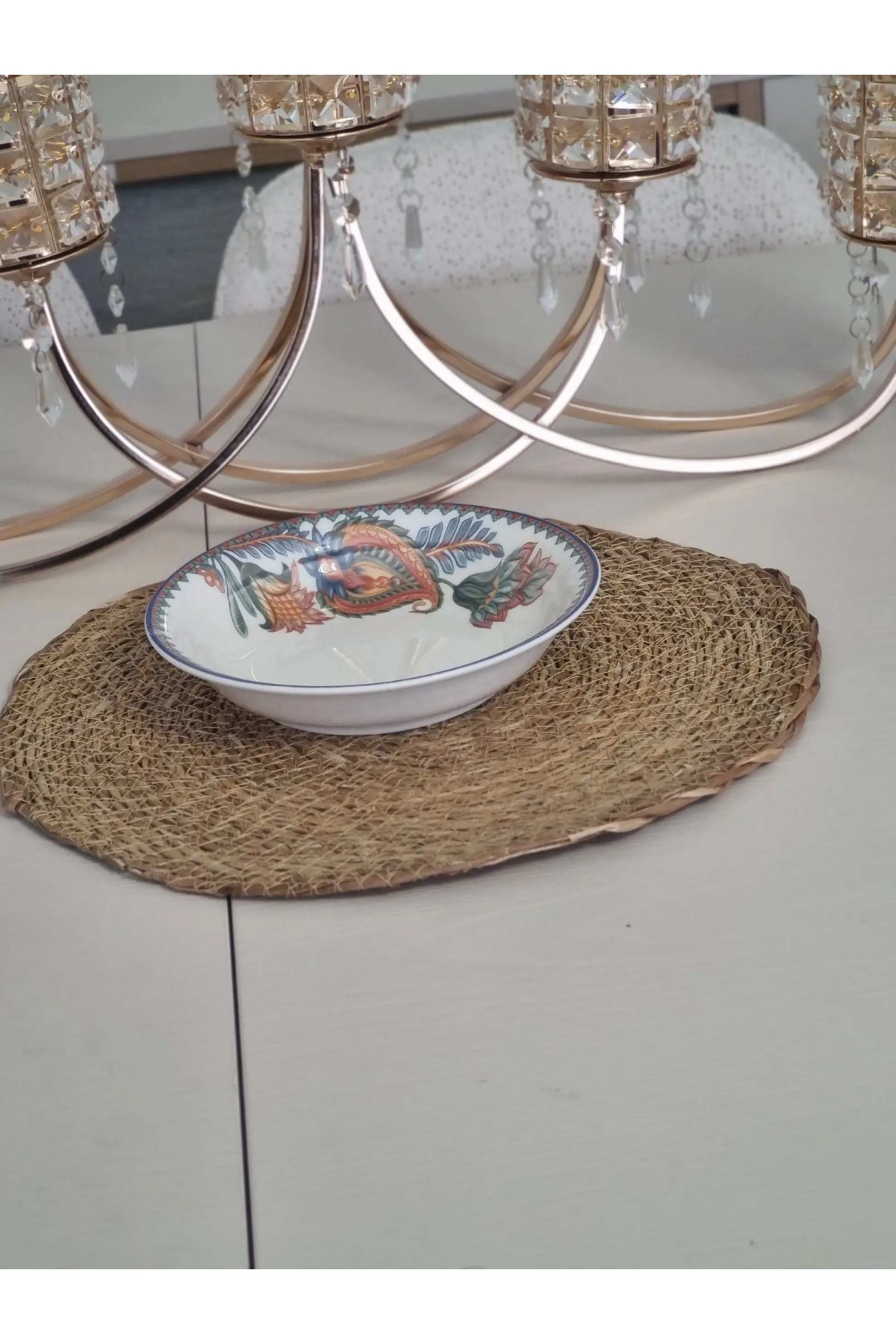 GÜRAL PORSELEN SUJE LALE DESEN 19 CM ÇUKUR TABAK(6 ADET)