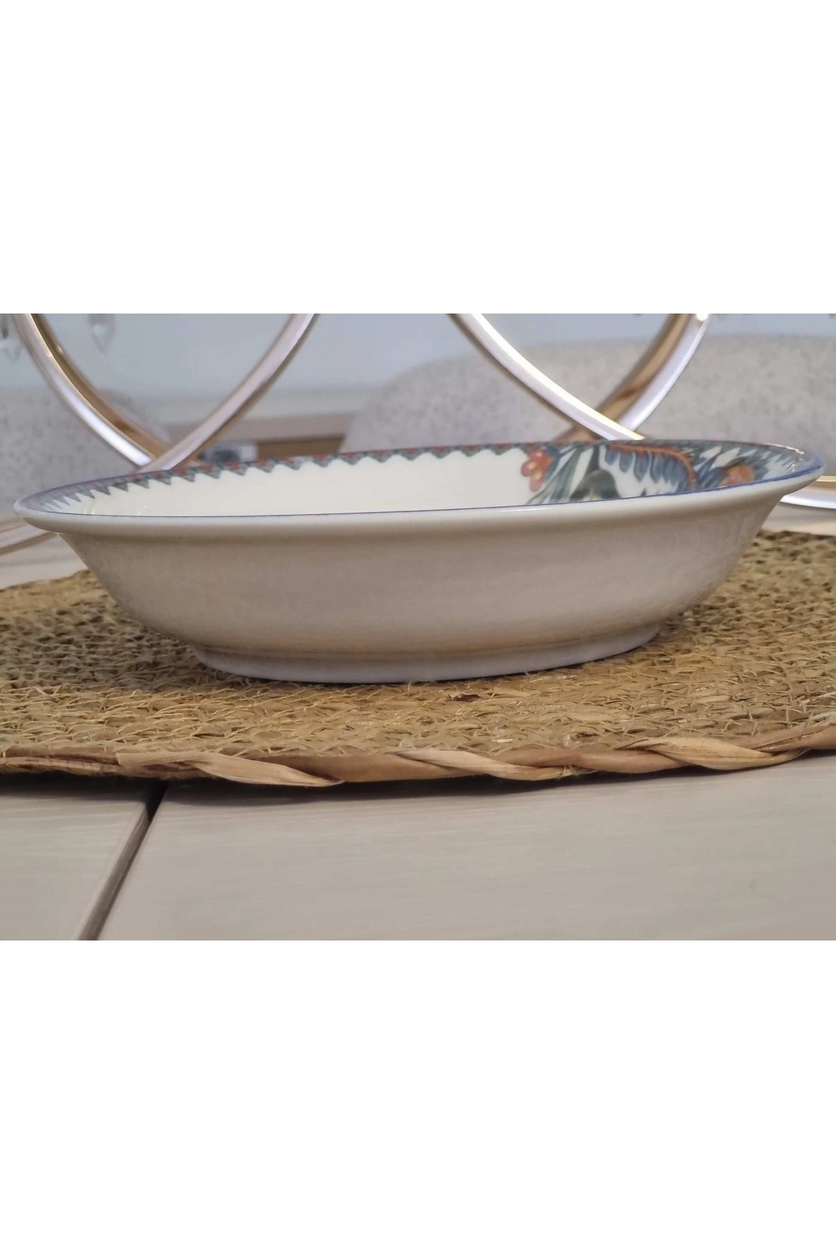 GÜRAL PORSELEN SUJE LALE DESEN 19 CM ÇUKUR TABAK(6 ADET)