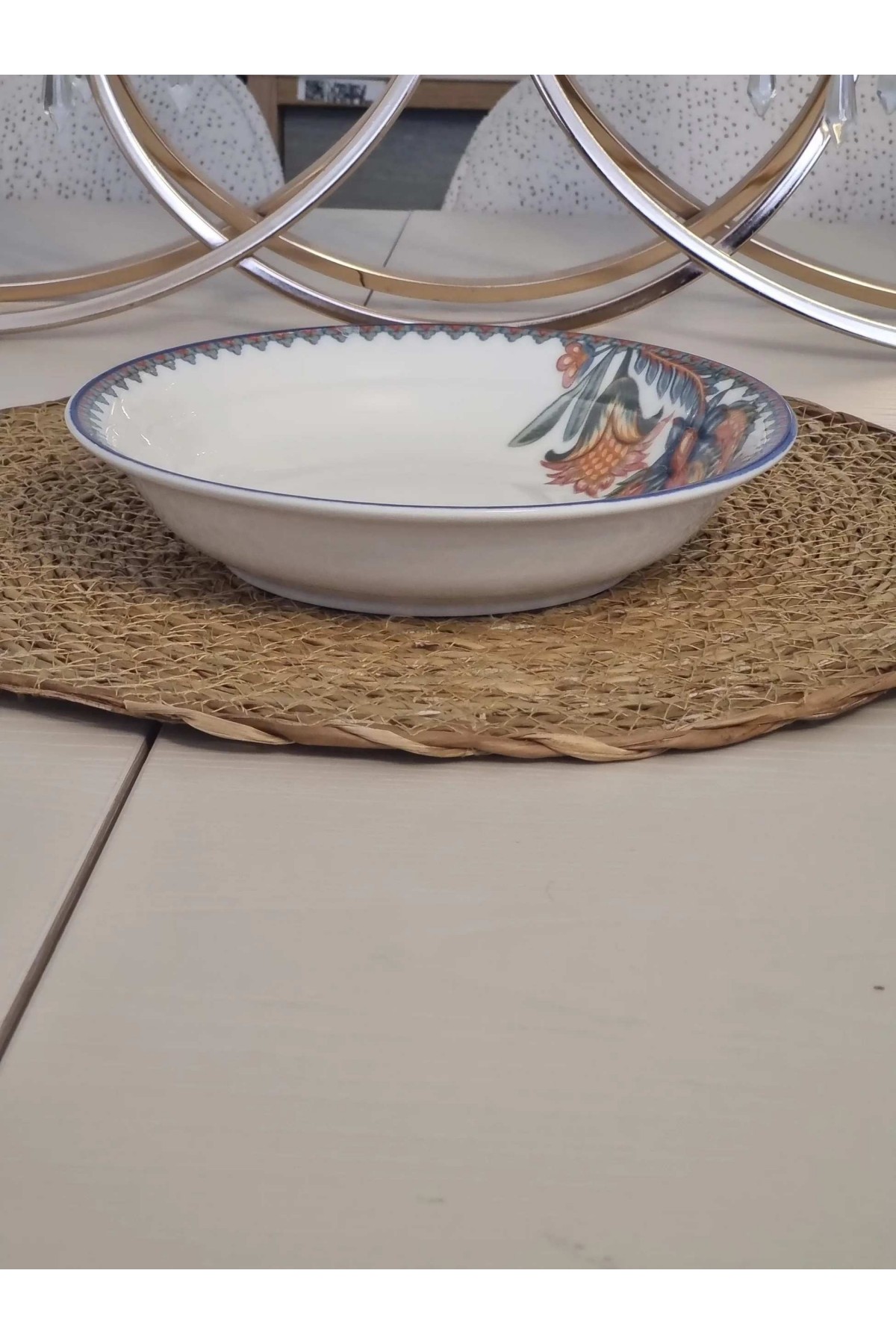GÜRAL PORSELEN SUJE LALE DESEN 19 CM ÇUKUR TABAK(6 ADET)