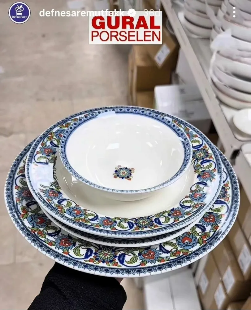 GÜRAL PORSELEN TOPKAPI MODELİ 6 KİŞİLİK 24 PARÇA YEMEK TAKIMI