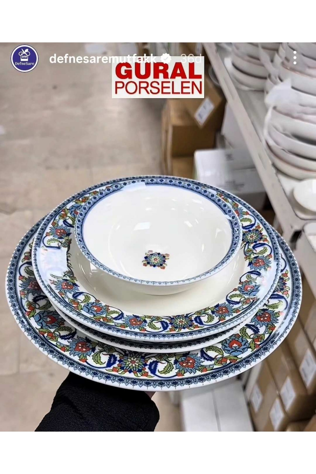 GÜRAL PORSELEN TOPKAPI MODELİ 6 KİŞİLİK 24 PARÇA YEMEK TAKIMI